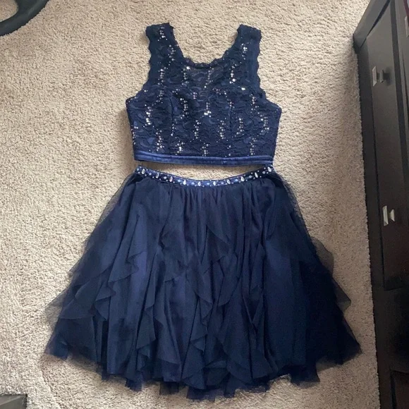 Sequin Hearts | Dresses | 2 Piece Navy Homecoming Dress | Poshmark